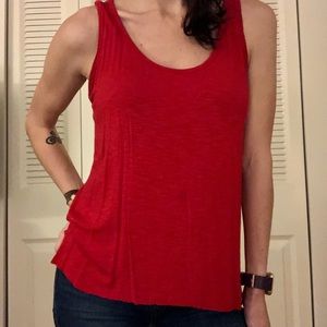 Red flowy tank
